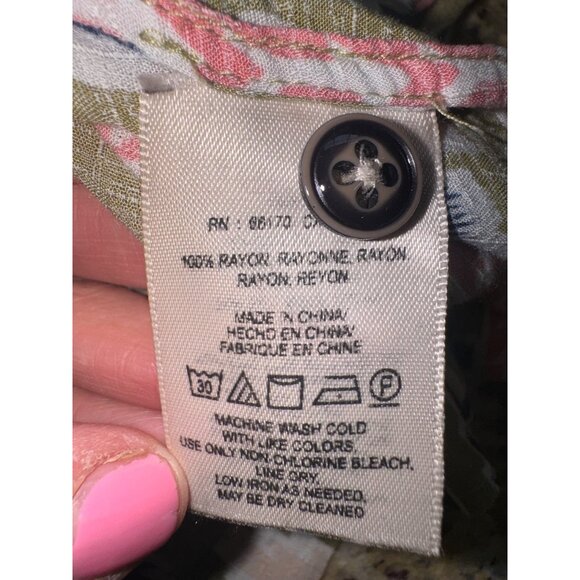 Maeve Anthropologie Floral Soana Ikat Pleated Blouse Top Sleeveless Top Sz 6 - Picture 9 of 11